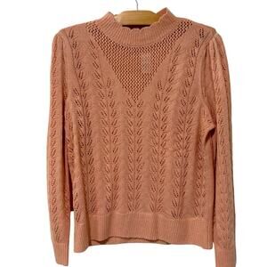 Ann Taylor LOFT | Sweater Pink Long Sleeve Mock Neck NWT Pullover- Size Large